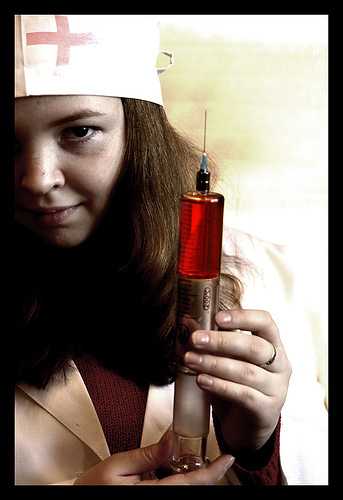 nurse with syringe